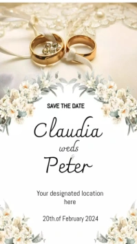 Wedding invitation card save the date hd Digital Display (9:16) template