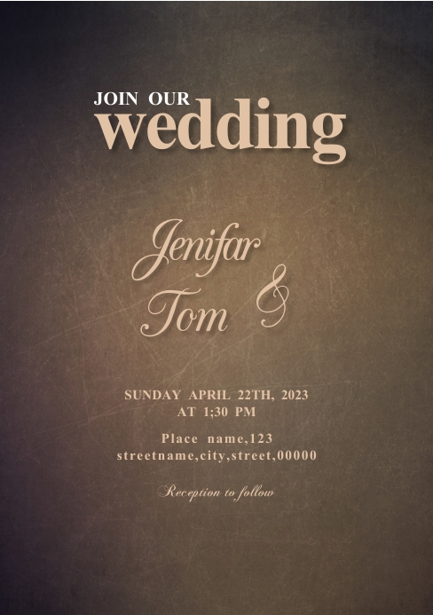 Wedding invitation card tamplate pink (1) A5 template