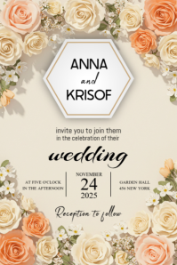 WEDDING INVITATION CARD TEMPLATE Plakkaat