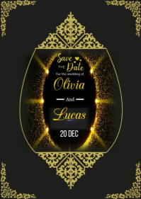 Elegant wedding invitation card video A6 template