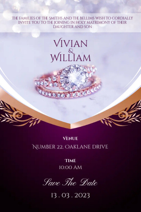 Wedding Invitation Cover Template | PosterMyWall
