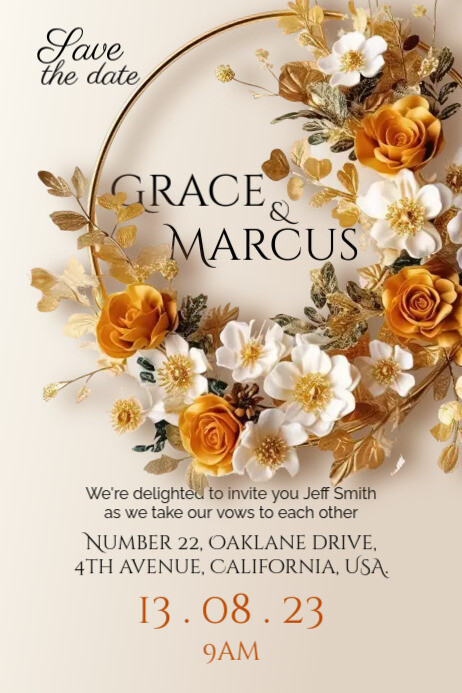 Wedding Invitation Design Poster Template | PosterMyWall