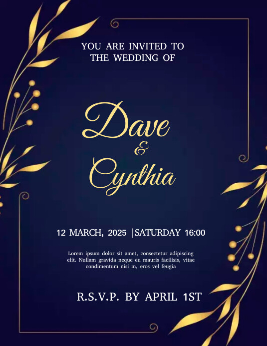 Wedding Invitation Template | PosterMyWall
