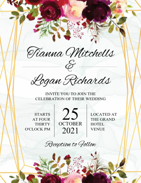 Wedding Invitation Template PosterMyWall