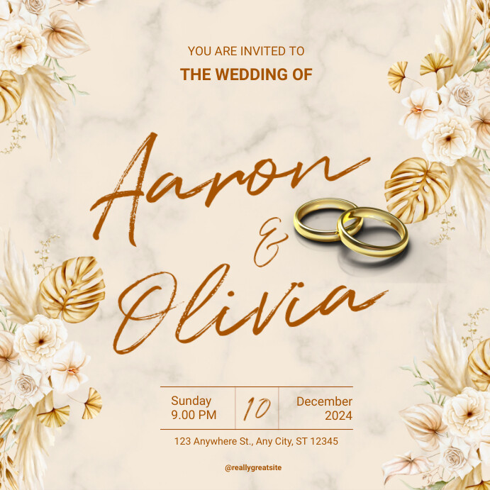 Wedding Invitation Template | PosterMyWall
