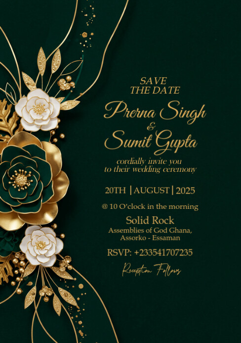 Wedding Invitation A5 template