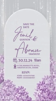 Wedding Invitation Digital Display (9:16) template