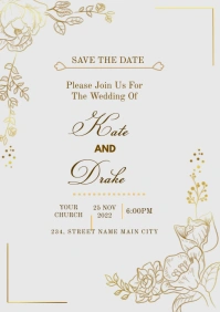 wedding invitation A5 template