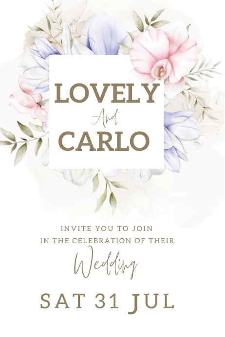 Wedding Invitation Posters Template | PosterMyWall