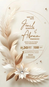 Wedding Invitation Digital Display (9:16) template