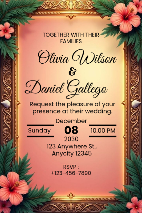 Wedding Invitation Template | PosterMyWall