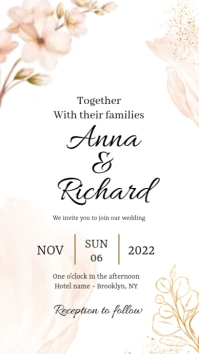 wedding invitation Digital Display (9:16) template