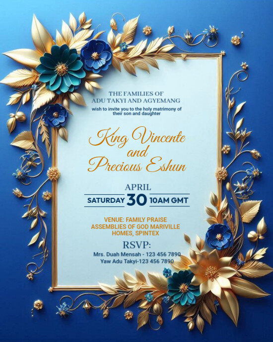 wedding invitation Instagram Portrait template