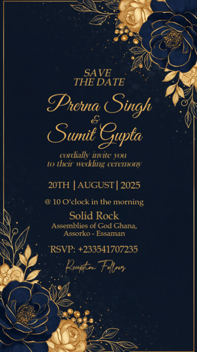 Wedding Invitation Digitale Vertoning (9:16) template