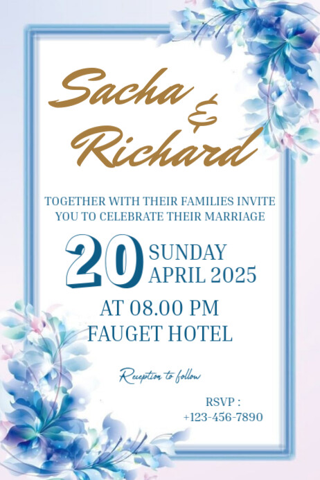 Wedding Invitation Poster template