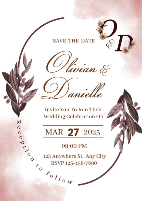 Wedding invitation A4 template
