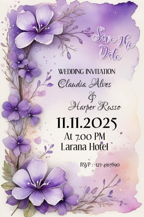 Wedding Invitation Plakkaat template