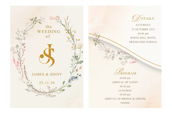 Wedding Invitation Posters Template | PosterMyWall