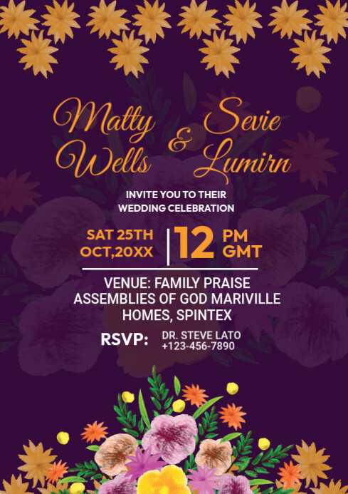 Wedding Invitation A4 template
