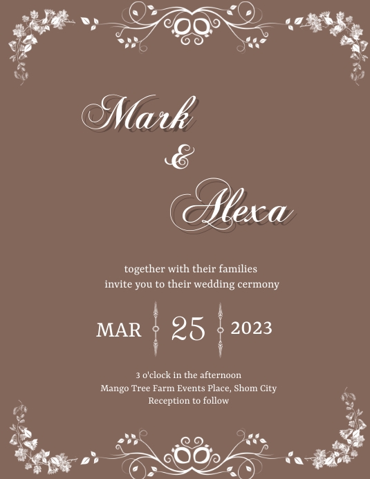 Wedding Invitation Flyer (Letter pang-US) template