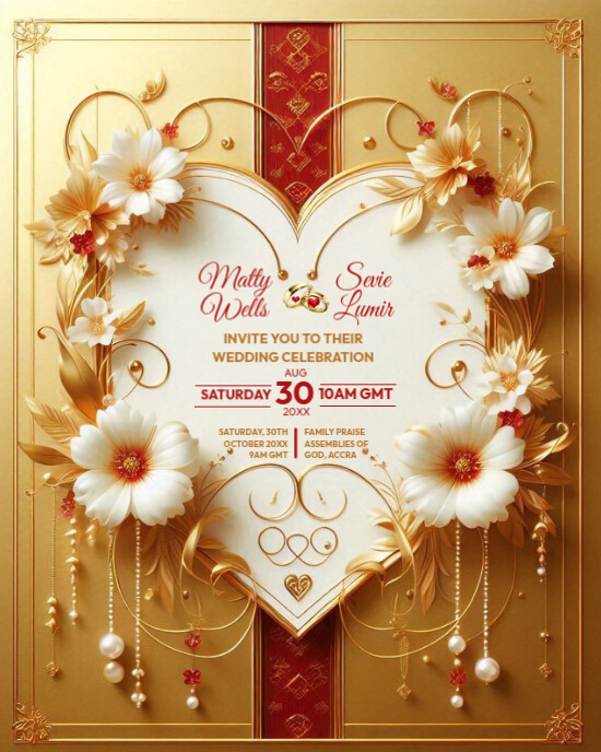 Wedding Invitation Instagram Portrait template