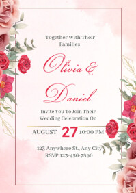 Wedding invitation A4 template