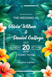 Wedding Invitation Poster template