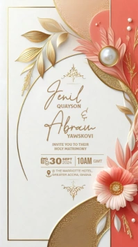 Wedding Invitation Digital Display (9:16) template