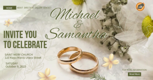Wedding Invitation Facebook Shared Image template