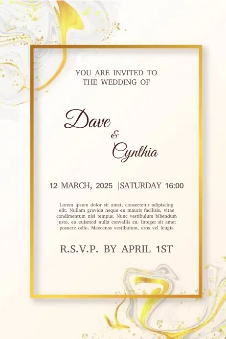 Invitation Message Poster Wedding Invitation Posters Template | PosterMyWall