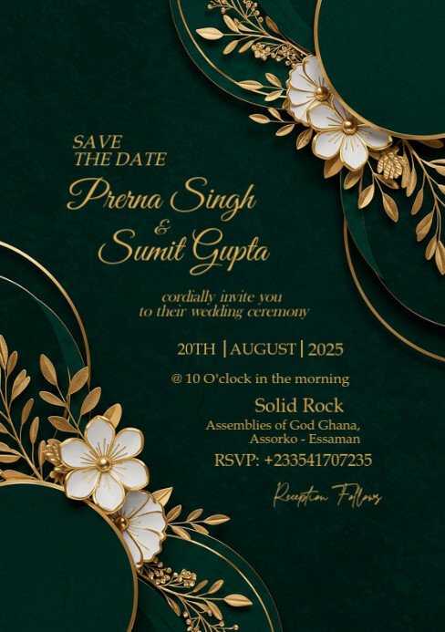 Wedding Invitation A5 template