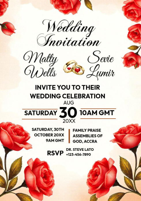 wedding invitation A4 template