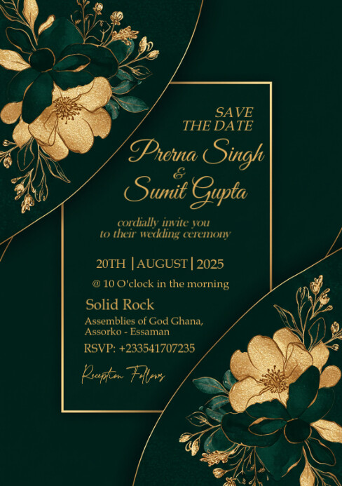 Wedding Invitation A5 template