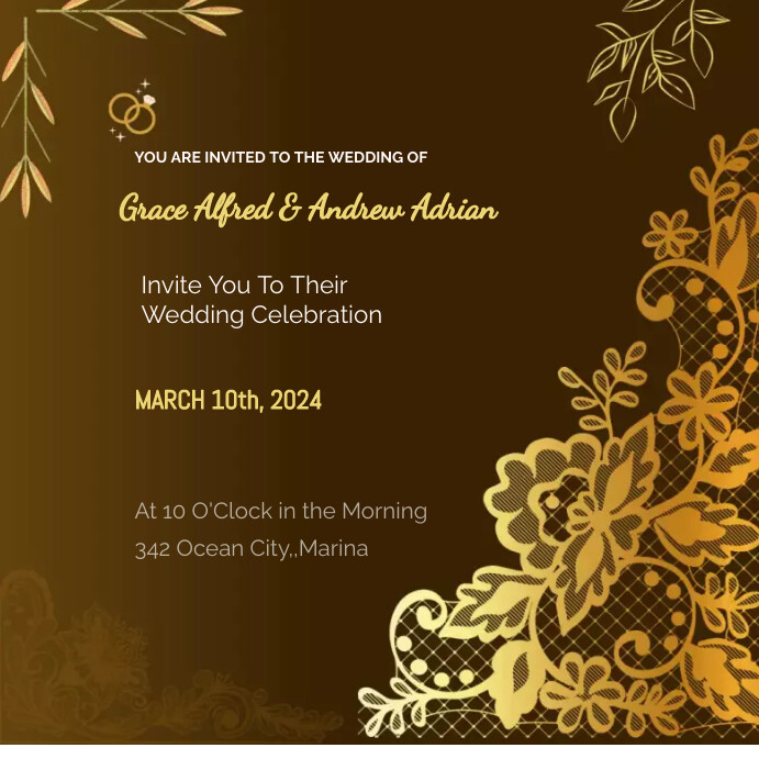 wedding invitation design Template PosterMyWall