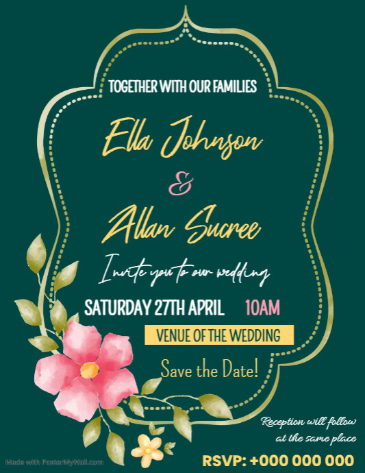Wedding Invitation Template | PosterMyWall