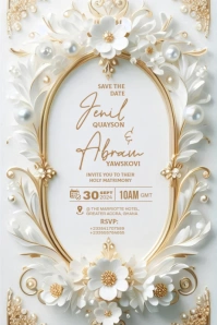 Wedding Invitation Banner 4' × 6' template