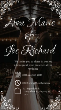 wedding invitation Digital Display (9:16) template