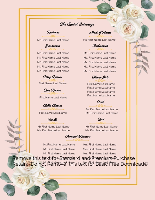Wedding entourage invitation templates | Beachweddingtips.com
