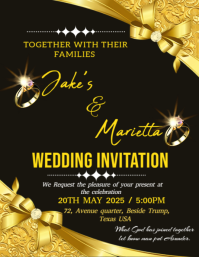 Wedding invitation flyer design Instagram template