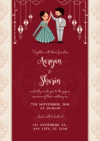 Wedding Invitation Flyer A6 template