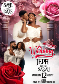 wedding invitation flyer A4 template