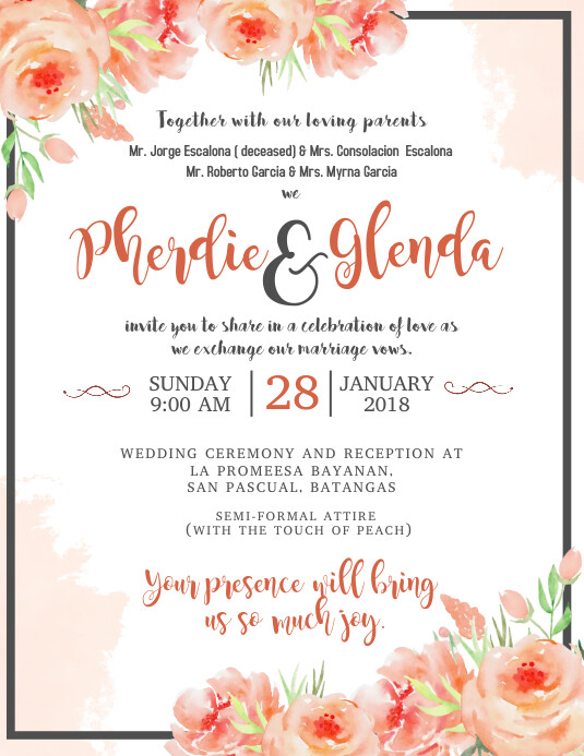 Wedding Invitation Template | PosterMyWall Wedding Invitation Template | PosterMyWall