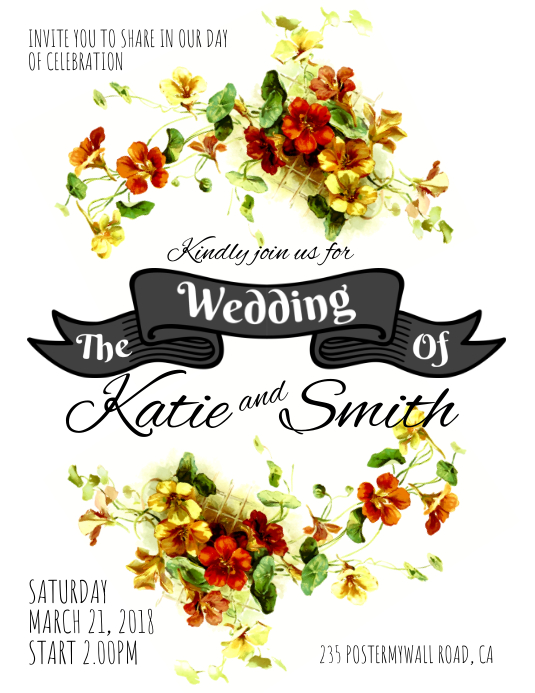 Wedding Invitation Flyer Template PosterMyWall