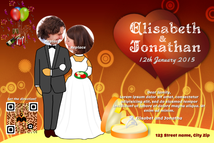 Wedding Invitation Flyer With Maps Qr Code Template Wedding Invitation Flyer With Maps Qr Code Template