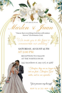 wedding invitation happy celebration temple flayer editablet celebration temple โปสเตอร์ template