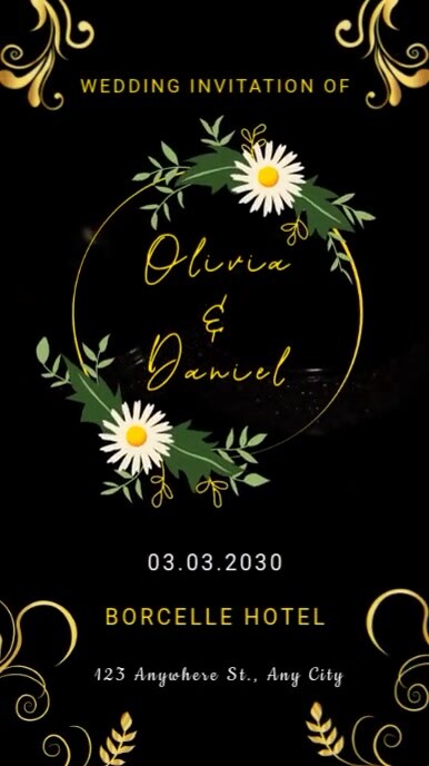 Wedding Invitation Mobile Video Digitale Vertoning (9:16) template