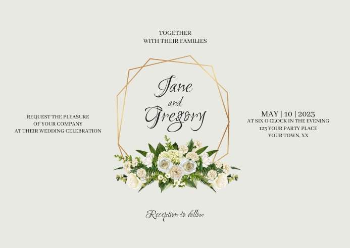 Wedding Invitation Postcard Template | PosterMyWall wedding-invitation-postcard-template-postermywall