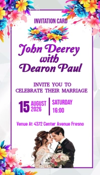 Wedding invitation poster design Business Card template