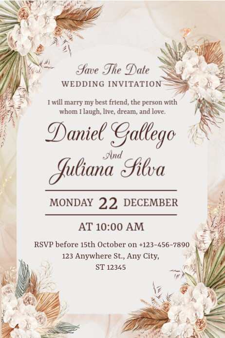 Wedding Invitation Poster Template | PosterMyWall