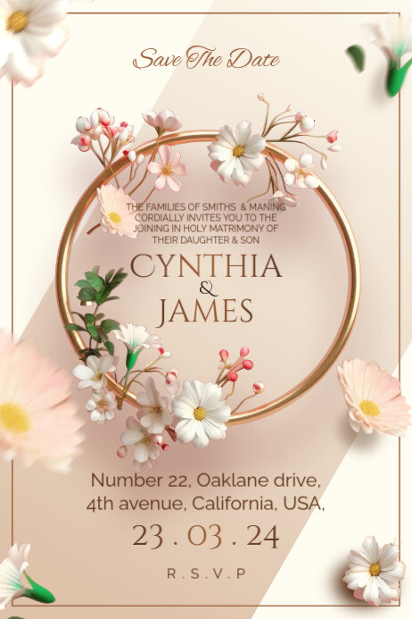 Wedding Invitation Poster Template | PosterMyWall